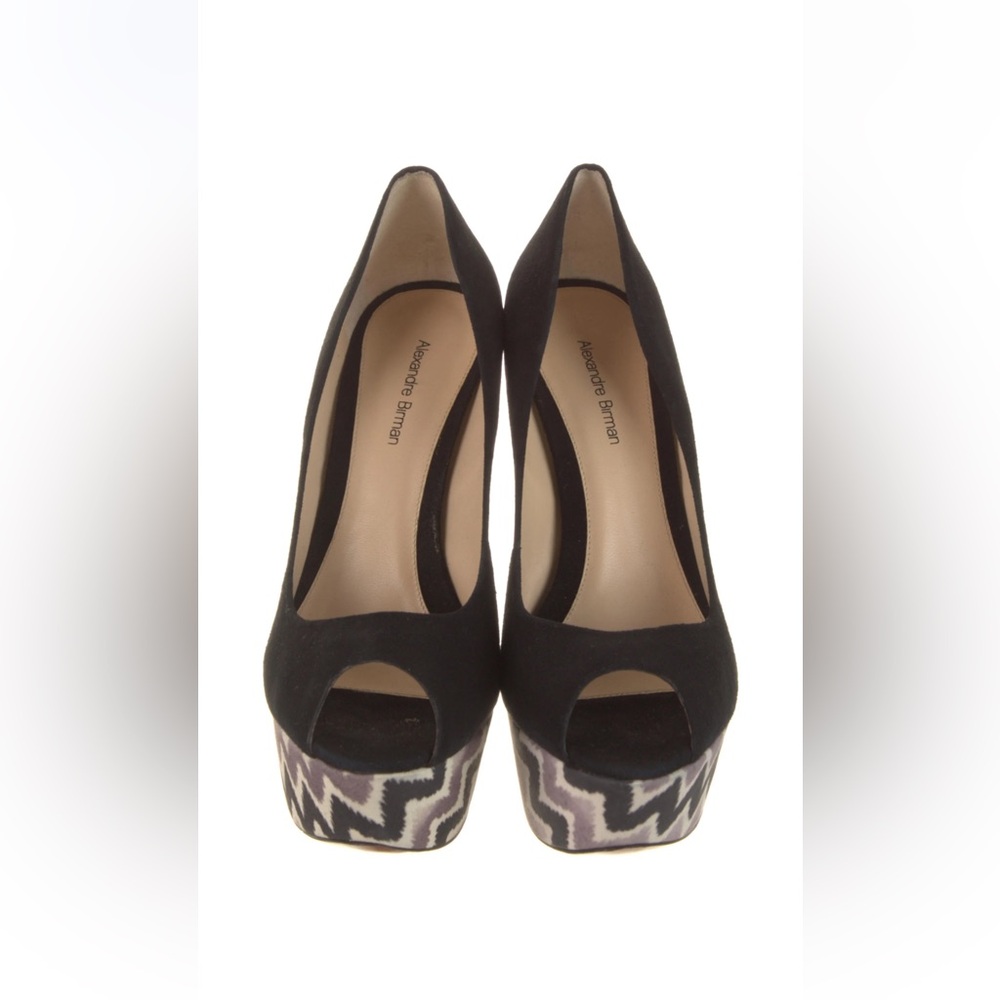 Alexandre Birman Black Peep Toe Platform Heels Size 
 9 .5
